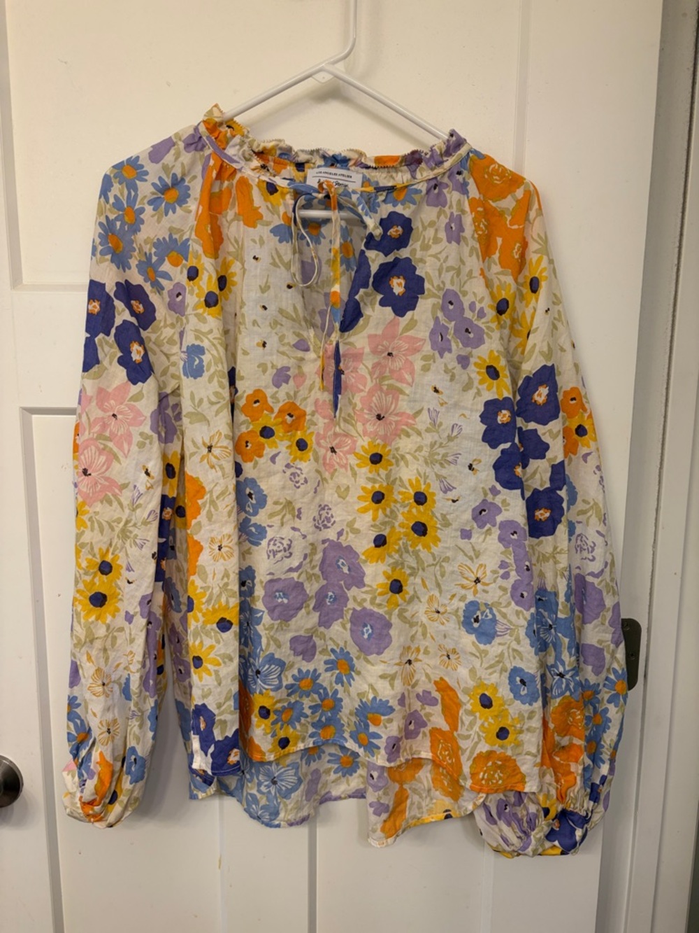 & Other Stories Floral Tie-Neck Blouse - Multi-Color